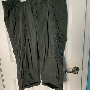Greenish Grey Cargo Capris